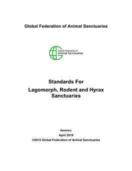 Standards for Lagomorph, Rodent and Hyrax Sanctuaries