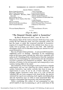 The Compound Principle Applied to Locomotives.” by EDGARWORTHINGTOB, B.Sc., Assoc