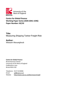 Centre for Global Finance Working Paper Series (ISSN 2041-1596) Paper Number: 02/10