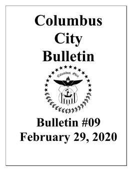 Bulletin #09 February 29, 2020