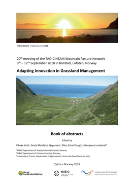 Adapting Innovation in Grassland Management Book of Abstracts