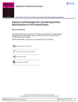 Options and Strategies for Countering Online Radicalization in the United States