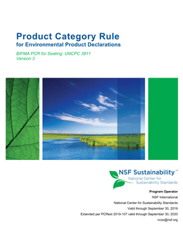 Product Category Rule for Environmental Product Declarations