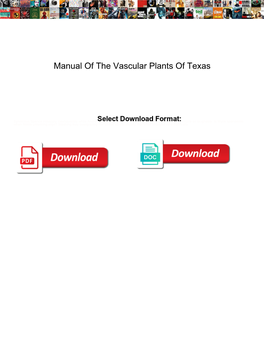 Manual of the Vascular Plants of Texas