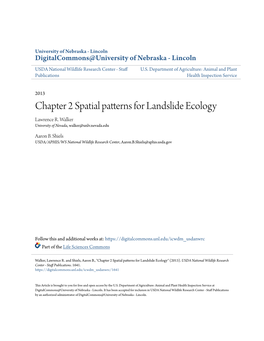 Chapter 2 Spatial Patterns for Landslide Ecology Lawrence R
