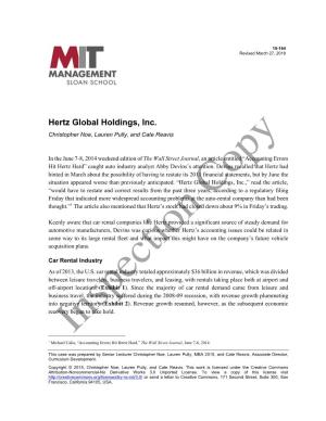Hertz Global Holdings, Inc. Christopher Noe, Lauren Pully, and Cate Reavis