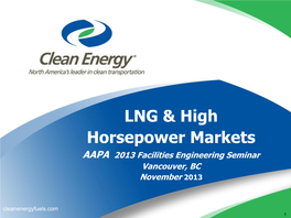 LNG & High Horsepower Markets