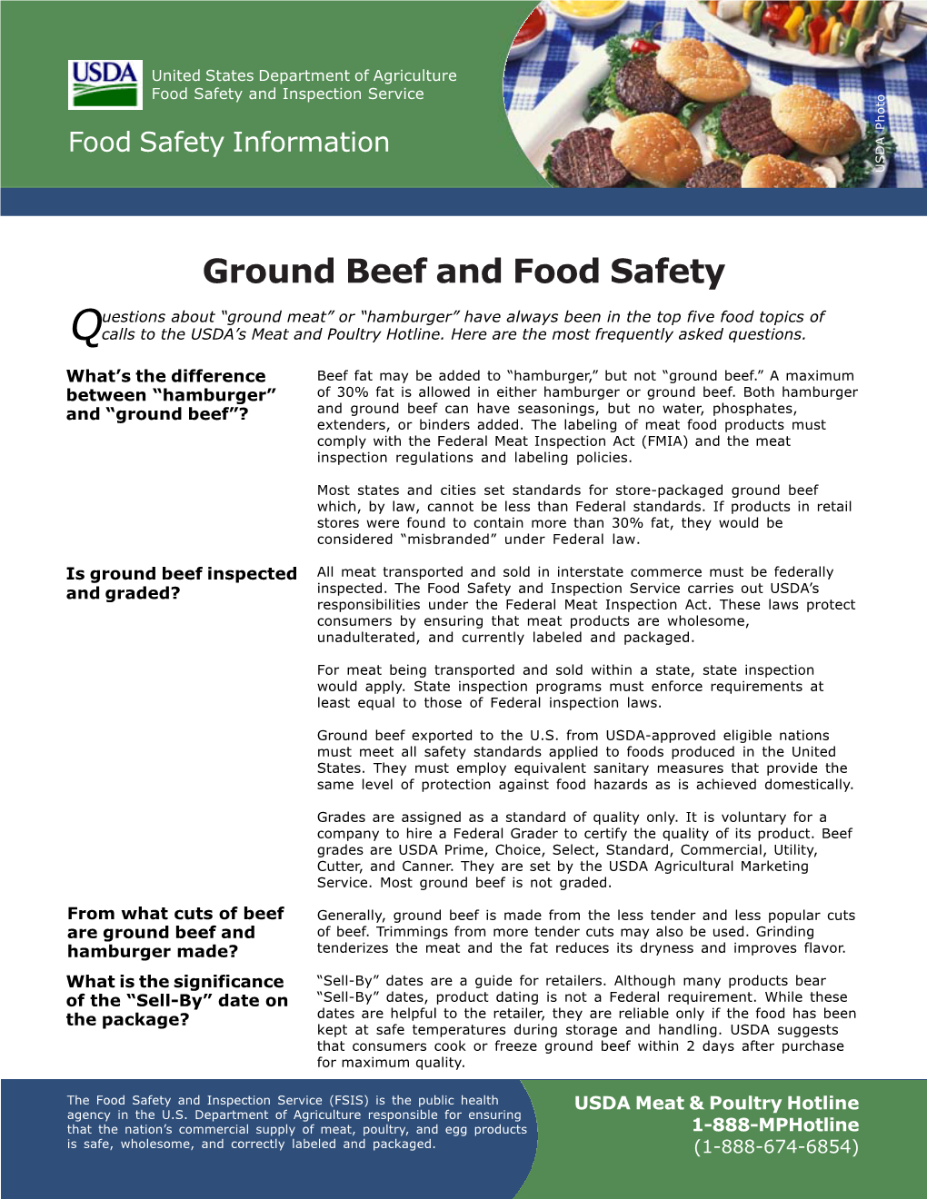Ground Beef and Food Safety