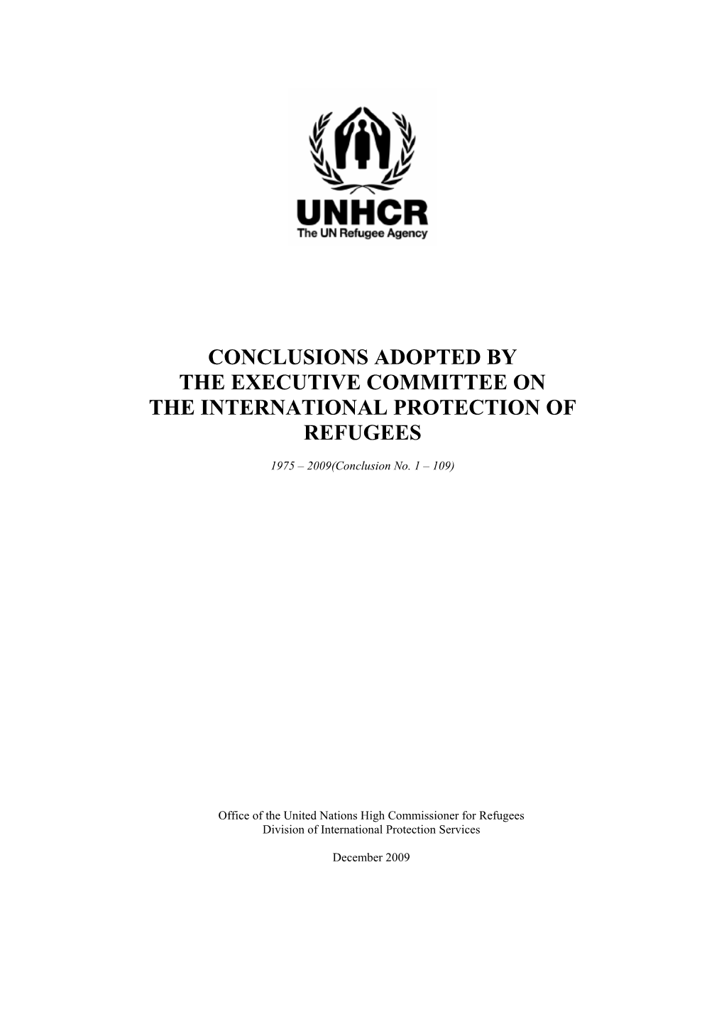 Conclusions Adopted by the Executive Committee on the International Protection of Refugees