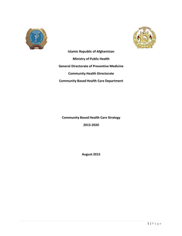 Islamic Republic of Afghanistan Ministry of Public Health General