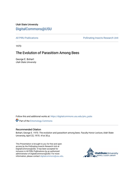 The Evolution of Parasitism Among Bees