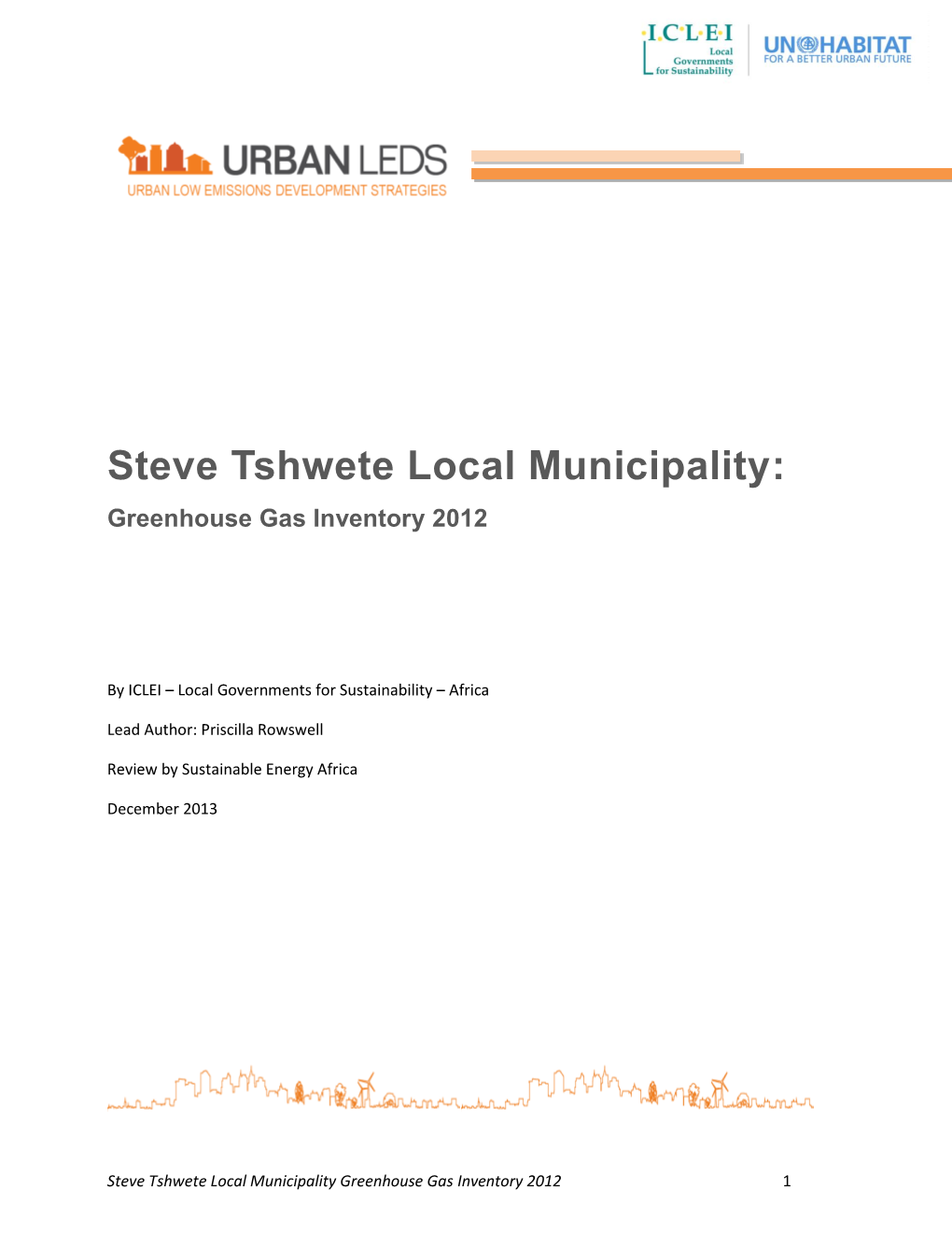 Steve Tshwete Local Municipality: Greenhouse Gas Inventory 2012