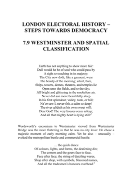 Westminster Spatial Classification