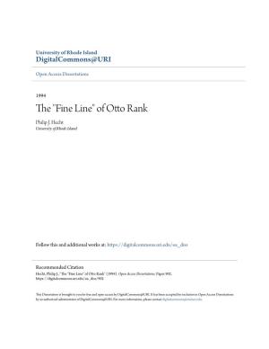 The "Fine Line" of Otto Rank Philip J