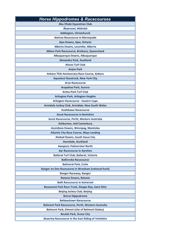 Horse Hippodromes & Racecourses