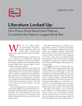 Literature Locked Up: How Prison Book Restriction Policies Constitute the Nation’S Largest Book Ban