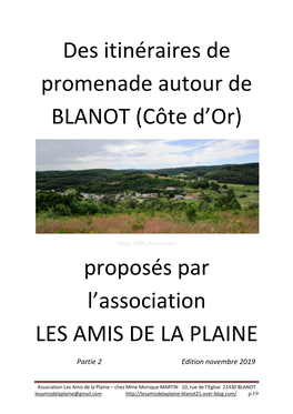 Des Itinéraires De Promenade Autour De BLANOT (Côte D’Or)