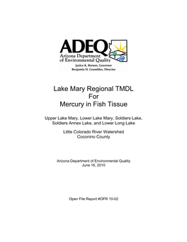 Lake Mary Regional TMDL for Mercury in Fish Tissue