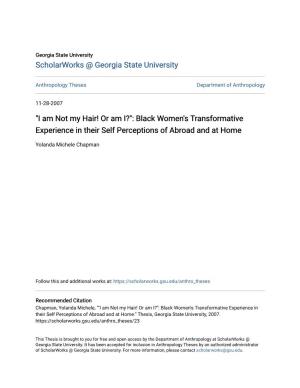 "I Am Not My Hair! Or Am I?": Black Women's Transformative Experience in Their Self Perceptions of Abroad and at Home