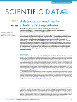 A Data Citation Roadmap for Scholarly Data Repositories