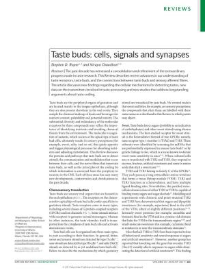 Taste Buds: Cells, Signals and Synapses