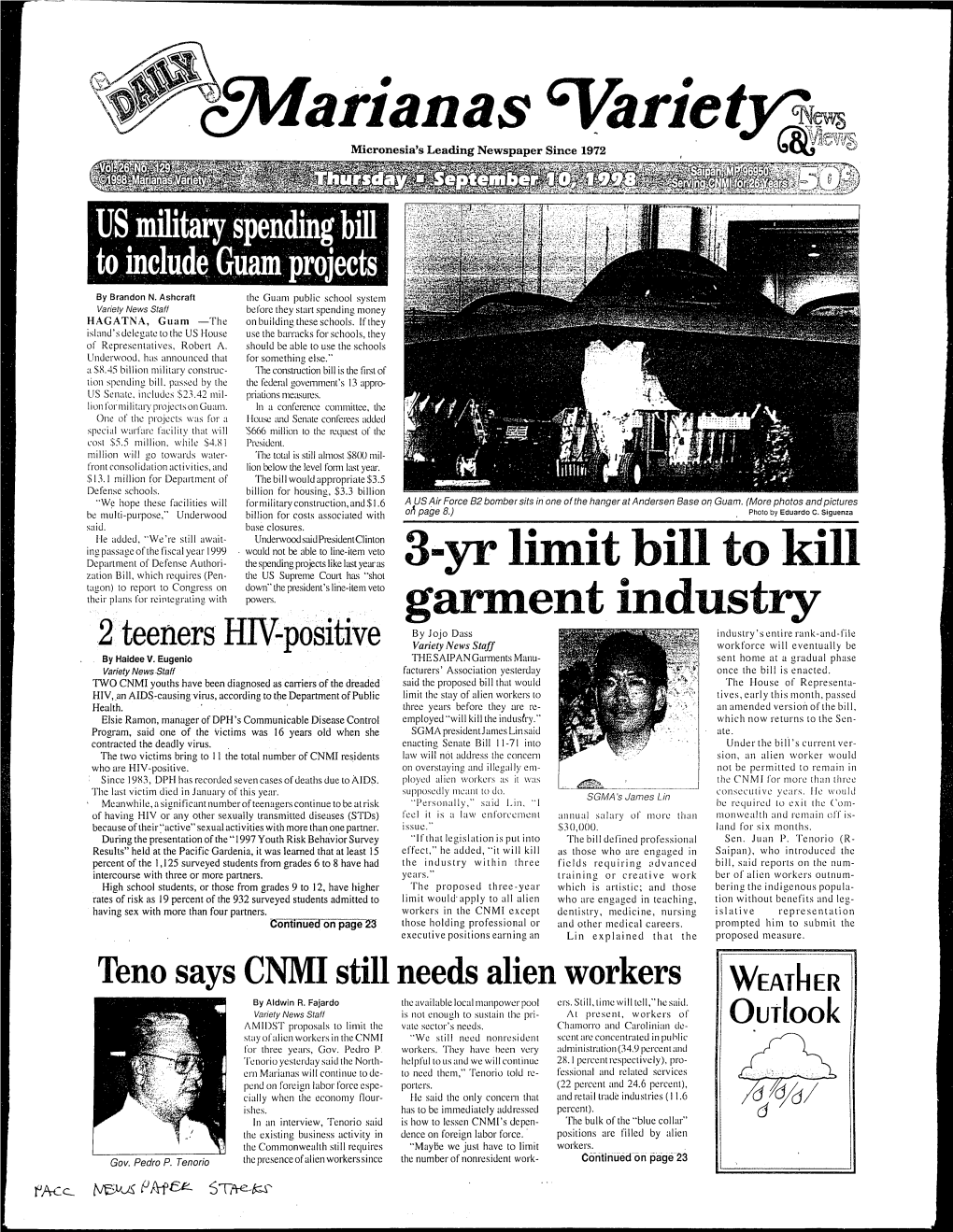 Arianas %Riety~~ Micronesia's Leading Newspaper Since 1972 ~ -= ~