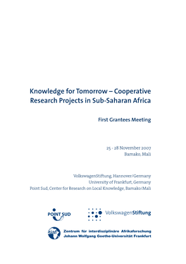 Cooperative Research Projects in Sub-Saharan Africa