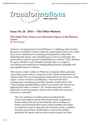 The Night-Time Town As an Alternative Space in the Western Genre by Pete Falconer