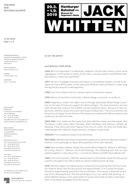 Page 1 / 2 CV of the ARTIST Jack Whitten (1939-2018)