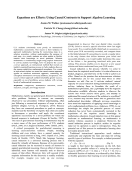 Equations Are Effects: Using Causal Contrasts to Support Algebra Learning