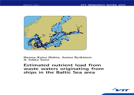 Estimated Nutrient Load from Waste Waters Originating from Ships in The