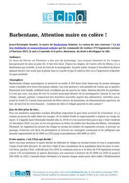 Barbentane, Attention Maire En Colère !