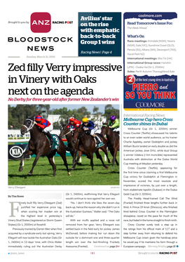 Zed Filly Verry Impressive in Vinery with Oaks Next on the Agenda | 2 | Sunday, March 31, 2019