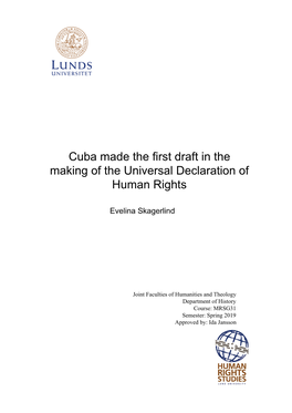 Cuba Made the First Draft in the Making of the Universal Declaration of Human Rights