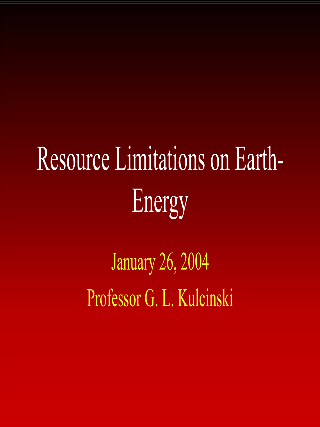 Resource Limitations on Earth-Energy