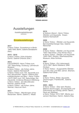 Liste Der Ausstellungen.Pages