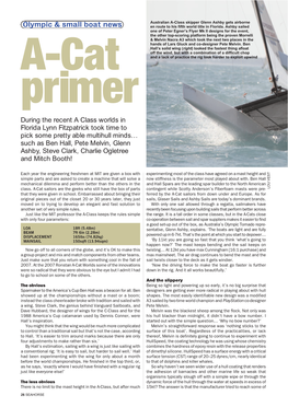 Olympic & Small Boat News During the Recent a Class Worlds in Florida