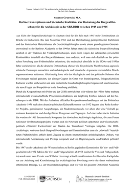 Abstracts Von Tagungsbeiträgen Als