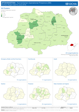 Humanitarian Operational Presence (3W) Northern Region (April to June 2016)