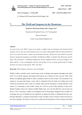 7 the Thrill and Suspense in the Moonstone