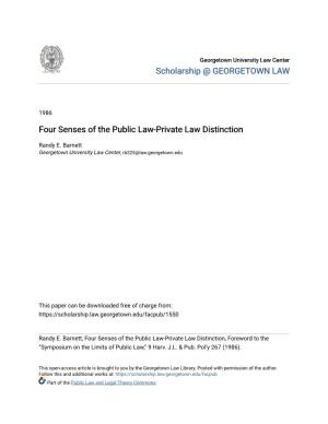 Four Senses of the Public Law-Private Law Distinction