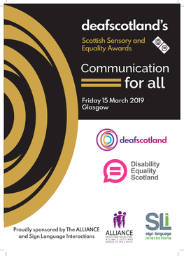 Scottish Sensory and Equality Awards 2019