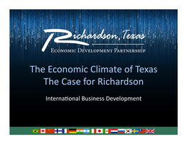 The Economic Climate of Texas the Case for Richardson