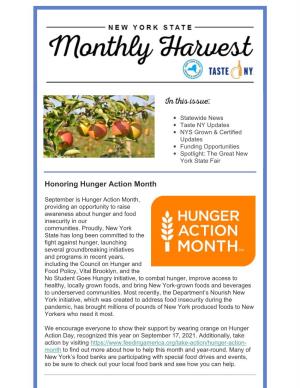 Honoring Hunger Action Month