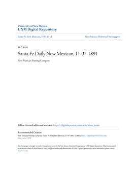 Santa Fe Daily New Mexican, 11-07-1891 New Mexican Printing Company