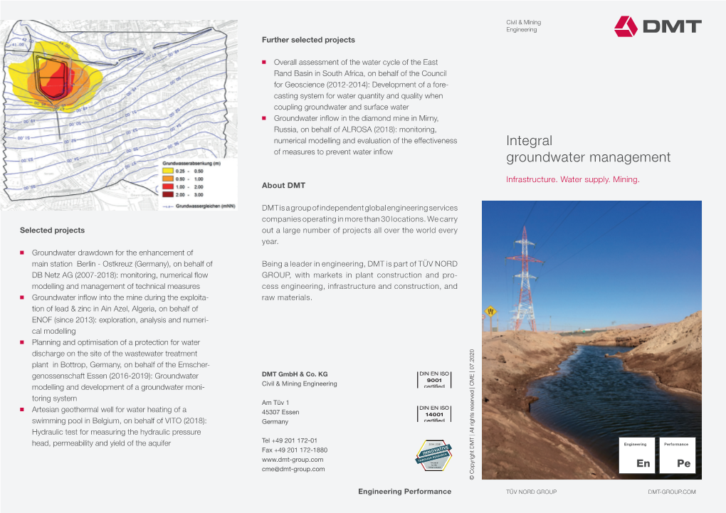 Integral Groundwater Management Integral Groundwater Management Civil & Mining Engineering Civil & Mining Engineering