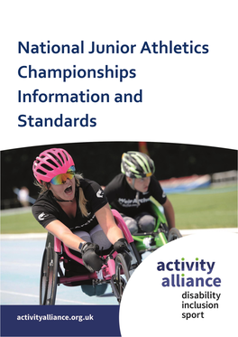 National Junior Athletics Championships Information and Standards