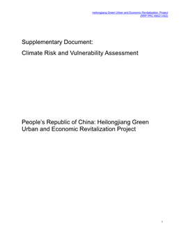 Supplementary Document: Climate Risk and Vulnerability Assessment