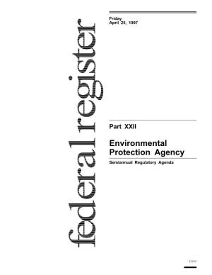 Environmental Protection Agency (Epa)
