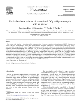 Particular Characteristics of Transcritical CO2 Refrigeration Cycle with an Ejector